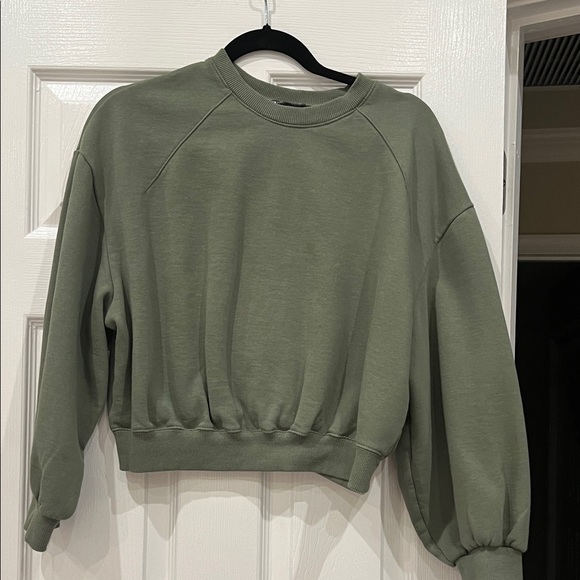 ZARA Olive Green Women's Sweatshirt SIZE S - Picture 1 of 5